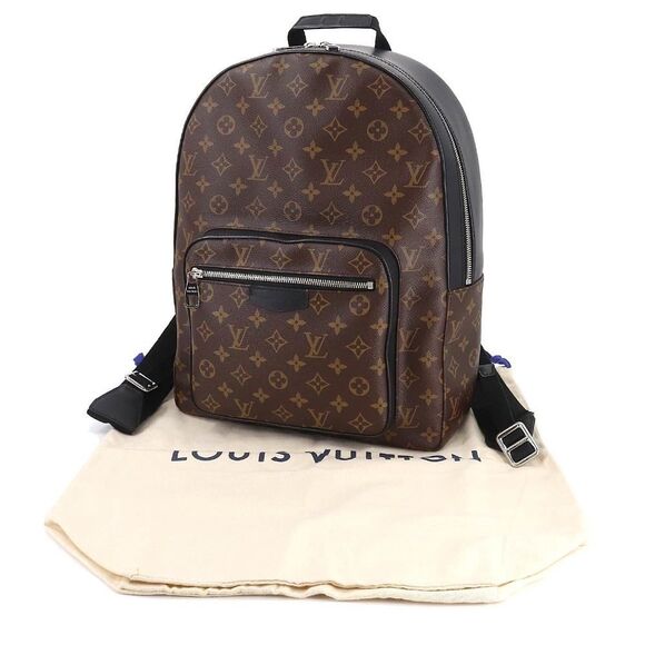 Louis Vuitton Monogram Macassar Josh NV Backpack Rucksack Brown Black - Picture 8 of 9